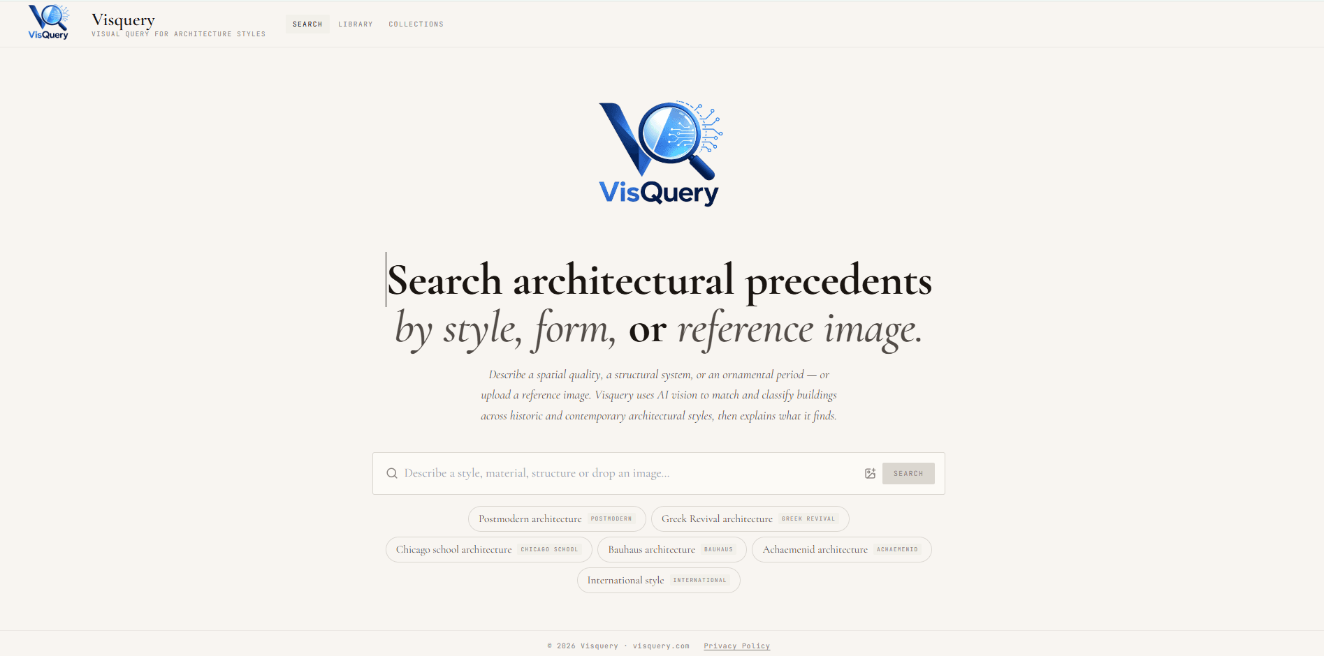 VisQuery search results interface
